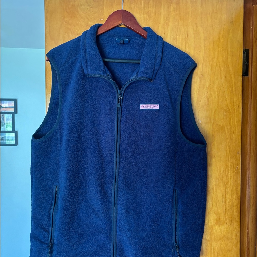 Vineyard Vines Navy Blue Fleece Vest